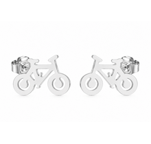 Goodies Label Zilverkleurige Fiets Oorstuds | Stainless Steel