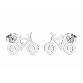 Goodies Label Zilverkleurige Fiets Oorstuds | Stainless Steel