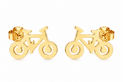 Goodies Label Goudkleurige Fiets Oorstuds | Stainless Steel