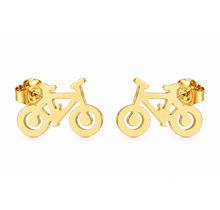 Goodies Label Goudkleurige Fiets Oorstuds | Stainless Steel