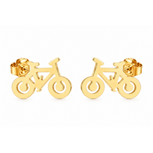 Goodies Label Goudkleurige Fiets Oorstuds | Stainless Steel