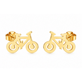 Goodies Label Goudkleurige Fiets Oorstuds | Stainless Steel