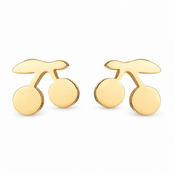 Goodies Label Goudkleurige Kersjes Oorstuds 6 mm | Stainless Steel