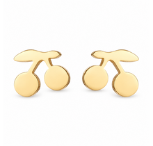 Goodies Label Goudkleurige Kersjes Oorstuds 6 mm | Stainless Steel