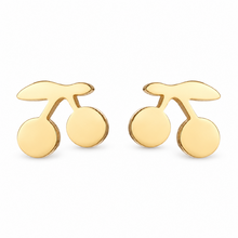 Goodies Label Goudkleurige Kersjes Oorstuds 6 mm | Stainless Steel