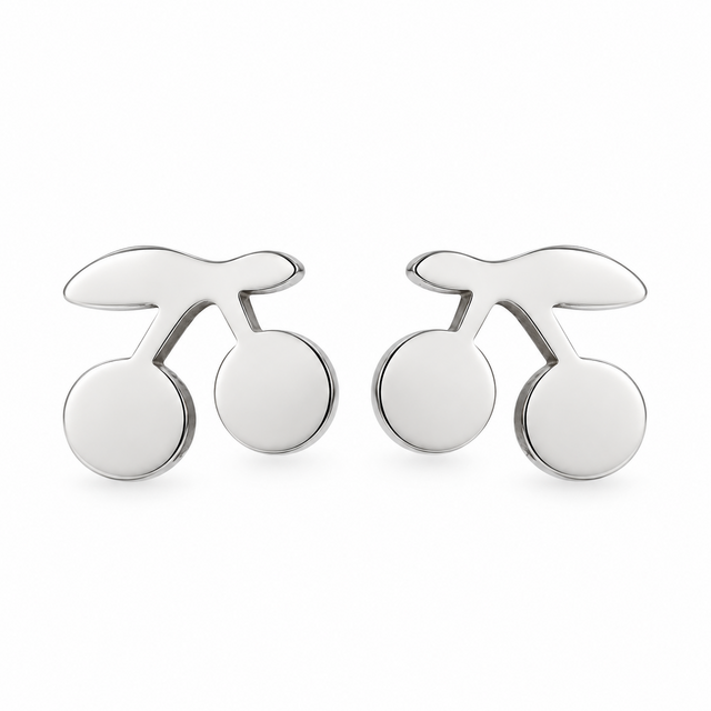 Goodies Label Zilverkleurige Kersjes Oorstuds 6 mm | Stainless Steel