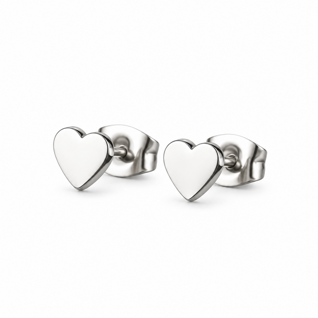Goodies Label Zilverkleurige Hartjes Oorstuds 5 mm | Stainless Steel