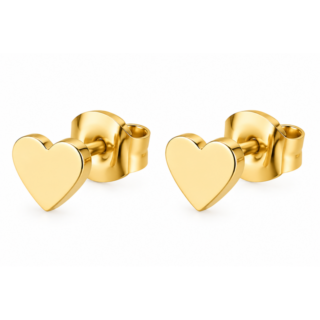 Goodies Label Goudkleurige Hartjes Oorstuds 5 mm | Stainless Steel