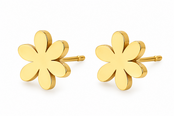 Goodies Label Goudkleurige Daisy Oorstuds 8 mm | Stainless Steel