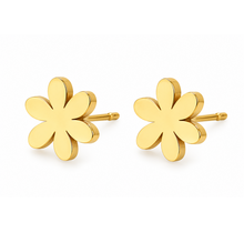 Goodies Label Goudkleurige Daisy Oorstuds 8 mm | Stainless Steel