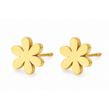 Goodies Label Goudkleurige Daisy Oorstuds 8 mm | Stainless Steel