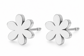 Goodies Label Zilverkleurige Daisy Oorstuds 8 mm | Stainless Steel