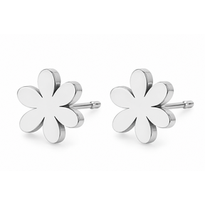 Goodies Label Zilverkleurige Daisy Oorstuds 8 mm | Stainless Steel
