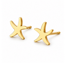 Goodies Label Goudkleurige Zeester Oorstuds 8 mm | Stainless Steel
