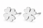Goodies Label Zilverkleurige Klavertje Vier Oorstuds 9 mm | Stainless Steel