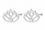 Goodies Label Zilverkleurige Lotus Oorstuds 10 mm | Stainless Steel