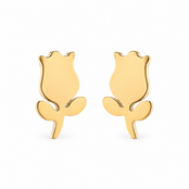 Goodies Label Goudkleurige Tulp Oorstuds 8 mm | Stainless Steel