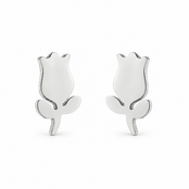Goodies Label Zilverkleurige Tulp Oorstuds 8 mm | Stainless Steel