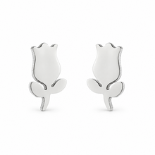 Goodies Label Zilverkleurige Tulp Oorstuds 8 mm | Stainless Steel