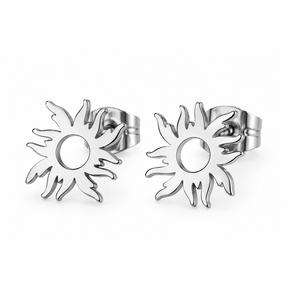 Goodies Label Zilverkleurige Zon Oorstuds | Stainless Steel