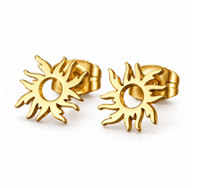 Goodies Label Goudkleurige Zon Oorstuds | Stainless Steel