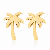 Goodies Label Goudkleurige Palmboom Oorstuds | Stainless Steel