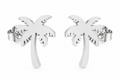Goodies Label Zilverkleurige Palmboom Oorstuds | Stainless Steel