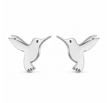Goodies Label Zilverkleurige Kolibrie Oorstuds 8 mm | Stainless Steel