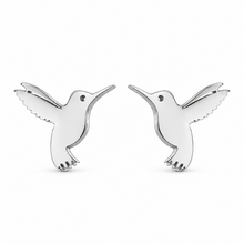 Goodies Label Zilverkleurige Kolibrie Oorstuds 8 mm | Stainless Steel
