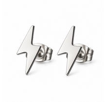 Goodies Label Zilverkleurige Bliksem Oorstuds 11 mm | Stainless Steel
