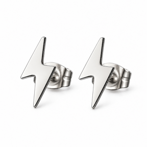 Goodies Label Zilverkleurige Bliksem Oorstuds 11 mm | Stainless Steel