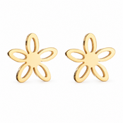 Goodies Label Goudkleurige Open Bloem Oorstuds | Stainless Steel