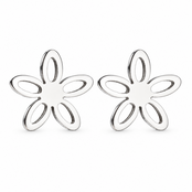 Goodies Label Zilverkleurige Open Bloem Oorstuds | Stainless Steel