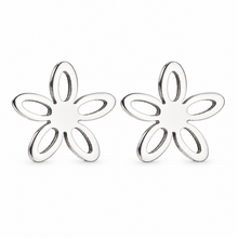 Goodies Label Zilverkleurige Open Bloem Oorstuds | Stainless Steel