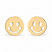 Goodies Label Goudkleurige Smiley Oorstuds 8 mm | Stainless Steel