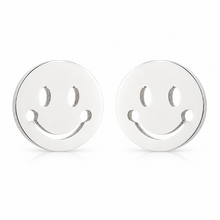 Goodies Label Zilverkleurige Smiley Oorstuds 8 mm | Stainless Steel