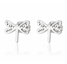 Goodies Label Zilverkleurige Libelle Oorstuds 9 mm | Stainless Steel