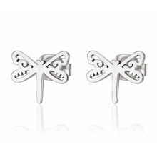 Goodies Label Zilverkleurige Libelle Oorstuds 9 mm | Stainless Steel