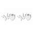 Goodies Label Goodies Label Zilverkleurige Heartbeat Oorstuds 10 mm | Stainless Steel