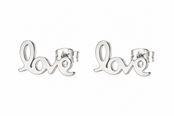 Goodies Label Zilverkleurige LOVE Oorstuds 12 mm | Stainless Steel