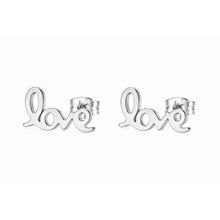 Goodies Label Zilverkleurige LOVE Oorstuds 12 mm | Stainless Steel