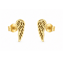 Goodies Label Goudkleurige Angel Wing Oorstuds | Stainless Steel