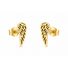 Goodies Label Goudkleurige Angel Wing Oorstuds | Stainless Steel