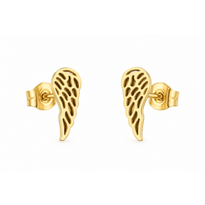 Goodies Label Goudkleurige Angel Wing Oorstuds | Stainless Steel