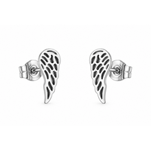 Goodies Label Zilverkleurige Angel Wing Oorstuds | Stainless Steel