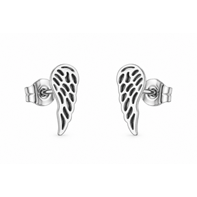 Goodies Label Zilverkleurige Angel Wing Oorstuds | Stainless Steel