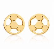 Goodies Label Goudkleurige Voetbal Studs | Stainless Steel | 9 mm