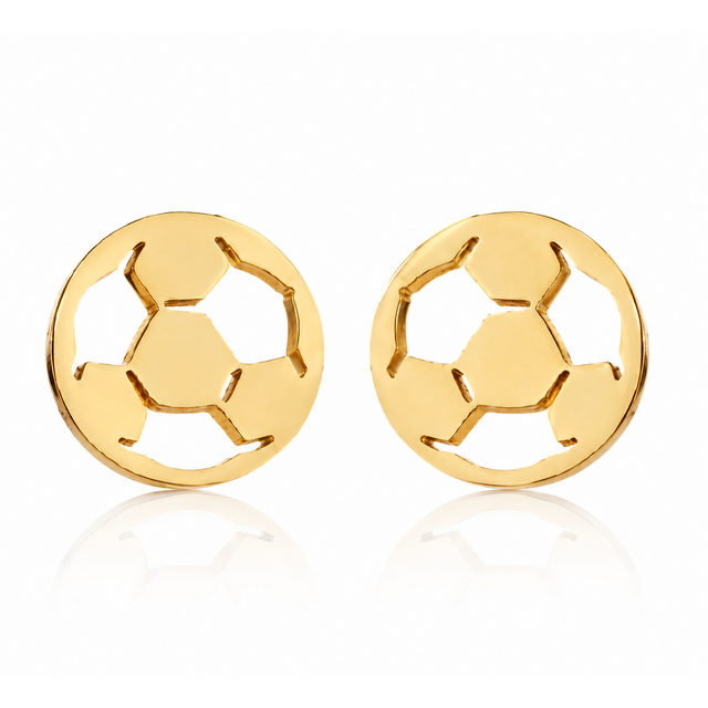 Goodies Label Goudkleurige Voetbal Studs | Stainless Steel | 9 mm