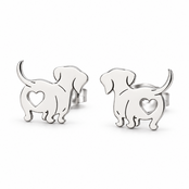 Goodies Label Zilverkleurige Teckel Oorstuds 12 mm | Stainless Steel