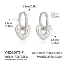 Goodies Label Zilverkleurige Hart Oorringen 2,3 cm | Stainless Steel